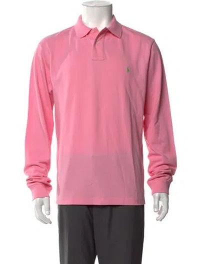 Pre-owned Polo Ralph Lauren Collar Long Sleeve Polo Shirt In Pink
