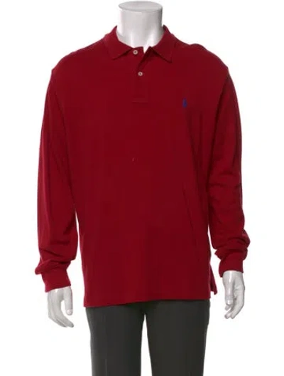 Pre-owned Polo Ralph Lauren Collar Long Sleeve Polo Shirt In Red