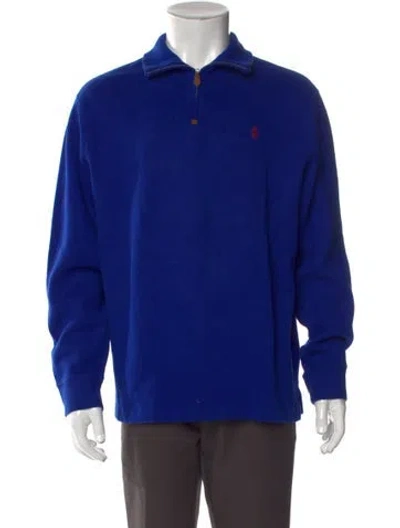 Pre-owned Polo Ralph Lauren Collar Long Sleeve Polo Sweater In Blue