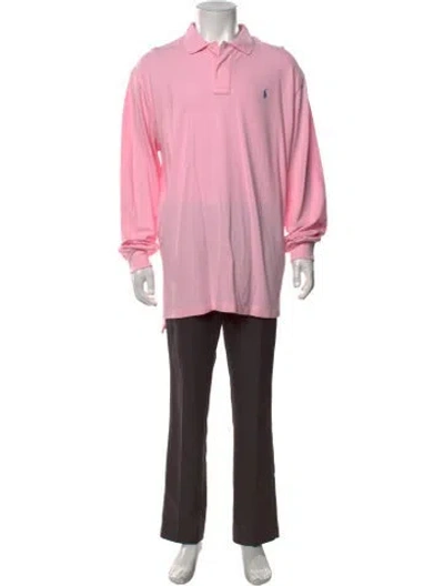 Pre-owned Polo Ralph Lauren Collar Long Sleeve Polo Sweater In Pink