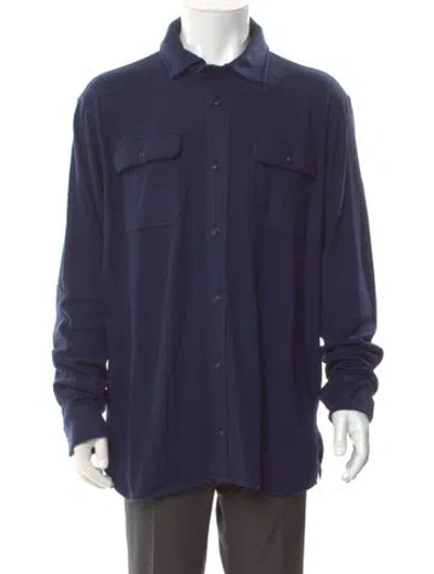 Pre-owned Polo Ralph Lauren Collar Long Sleeve Polo Sweater W/ Tags In Blue