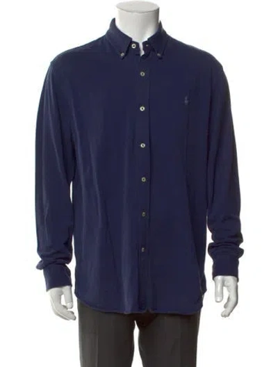 Pre-owned Polo Ralph Lauren Collar Long Sleeve Sweatshirt In Blue