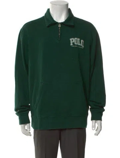 Pre-owned Polo Ralph Lauren Collar Long Sleeve Sweatshirt In Green