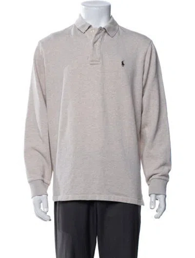 Pre-owned Polo Ralph Lauren Collar Long Sleeve Sweatshirt In Neutrals