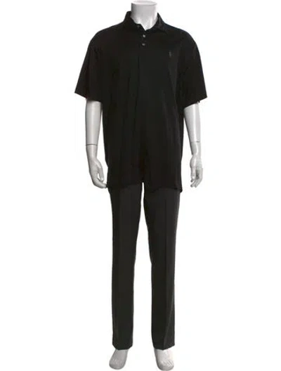 Pre-owned Polo Ralph Lauren Collar Short Sleeve Polo Shirt In Black