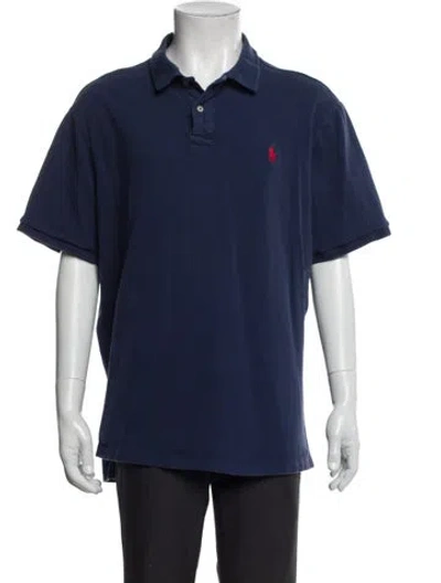 Pre-owned Polo Ralph Lauren Collar Short Sleeve Polo Shirt In Blue