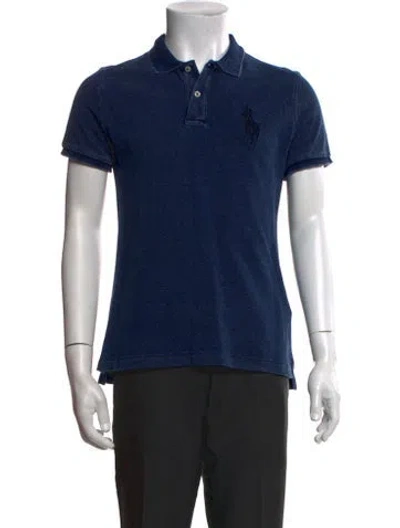 Pre-owned Polo Ralph Lauren Collar Short Sleeve Polo Shirt In Blue