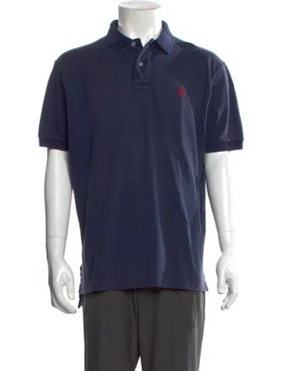 Pre-owned Polo Ralph Lauren Collar Short Sleeve Polo Shirt In Blue