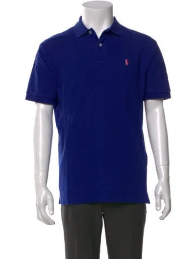 Pre-owned Polo Ralph Lauren Collar Short Sleeve Polo Shirt In Blue