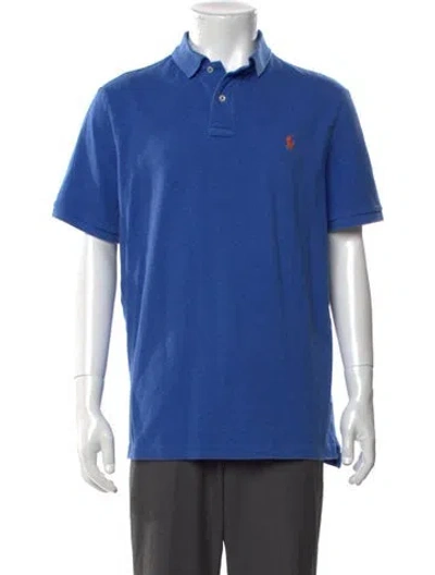 Pre-owned Polo Ralph Lauren Collar Short Sleeve Polo Shirt In Blue