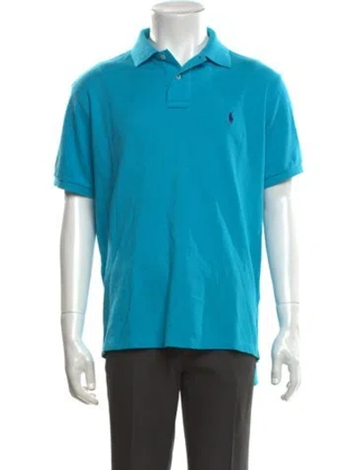 Pre-owned Polo Ralph Lauren Collar Short Sleeve Polo Shirt In Blue