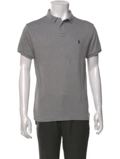 Pre-owned Polo Ralph Lauren Collar Short Sleeve Polo Shirt In Gray