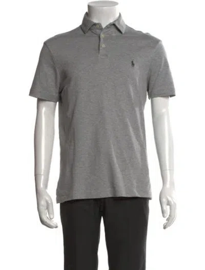 Pre-owned Polo Ralph Lauren Collar Short Sleeve Polo Shirt In Gray