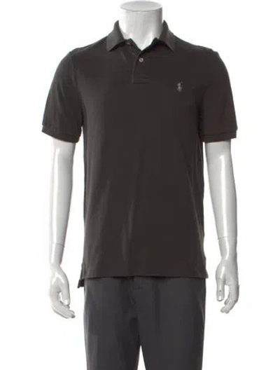 Pre-owned Polo Ralph Lauren Collar Short Sleeve Polo Shirt In Grey