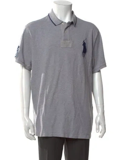 Pre-owned Polo Ralph Lauren Collar Short Sleeve Polo Shirt In Grey