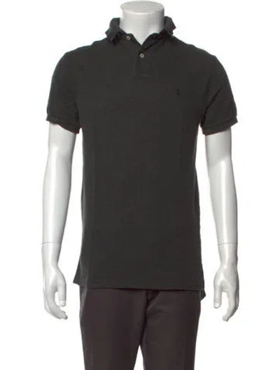 Pre-owned Polo Ralph Lauren Collar Short Sleeve Polo Shirt In Grey