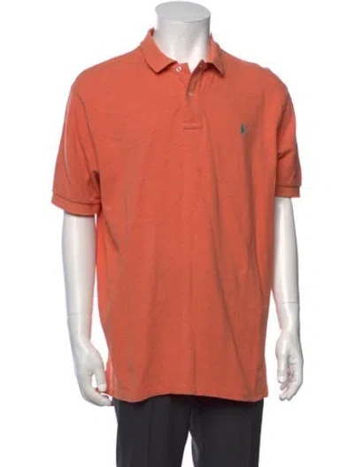 Pre-owned Polo Ralph Lauren Collar Short Sleeve Polo Shirt In Orange
