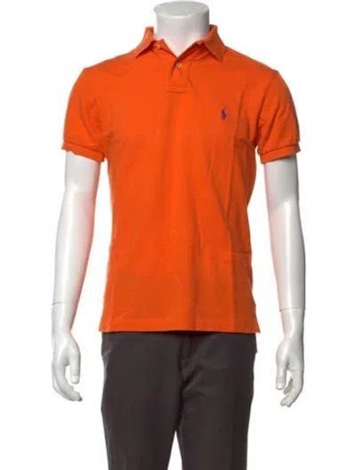 Pre-owned Polo Ralph Lauren Collar Short Sleeve Polo Shirt In Orange