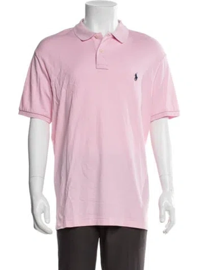 Pre-owned Polo Ralph Lauren Collar Short Sleeve Polo Shirt In Pink