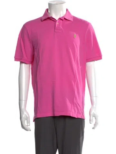 Pre-owned Polo Ralph Lauren Collar Short Sleeve Polo Shirt In Pink
