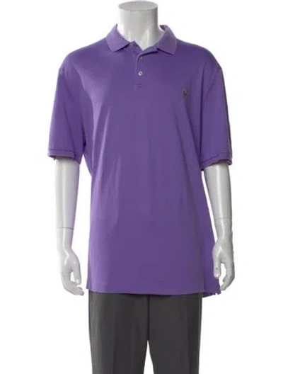 Pre-owned Polo Ralph Lauren Collar Short Sleeve Polo Shirt In Purple