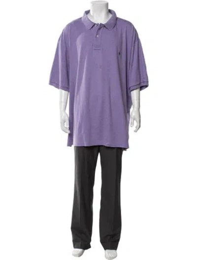 Pre-owned Polo Ralph Lauren Collar Short Sleeve Polo Shirt In Purple
