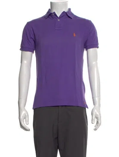 Pre-owned Polo Ralph Lauren Collar Short Sleeve Polo Shirt In Purple