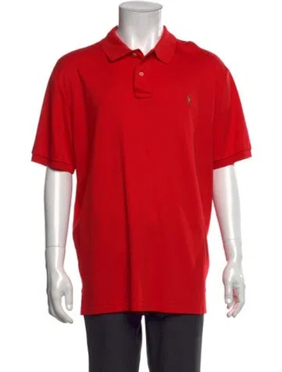 Pre-owned Polo Ralph Lauren Collar Short Sleeve Polo Shirt In Red