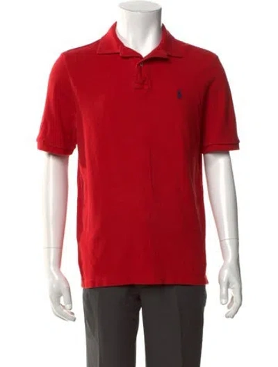 Pre-owned Polo Ralph Lauren Collar Short Sleeve Polo Shirt In Red