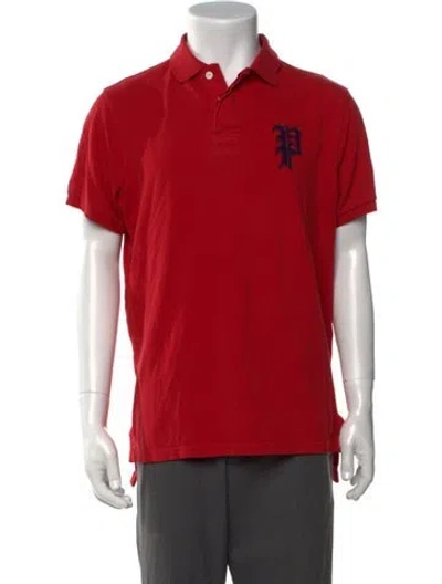 Pre-owned Polo Ralph Lauren Collar Short Sleeve Polo Shirt In Red