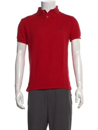 Pre-owned Polo Ralph Lauren Collar Short Sleeve Polo Shirt In Red