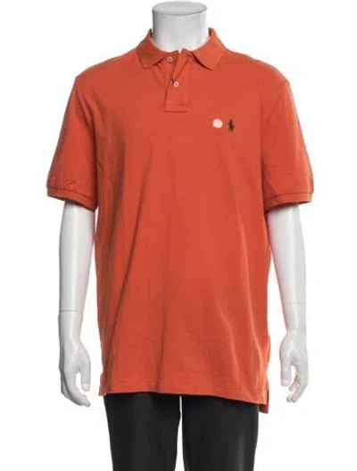 Pre-owned Polo Ralph Lauren Collar Short Sleeve Polo Shirt W/ Tags In Orange
