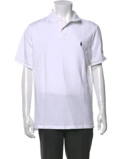 Pre-owned Polo Ralph Lauren Collar Short Sleeve Polo Shirt In White