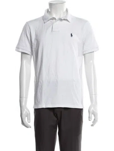 Pre-owned Polo Ralph Lauren Collar Short Sleeve Polo Shirt In White