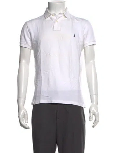 Pre-owned Polo Ralph Lauren Collar Short Sleeve Polo Shirt In White