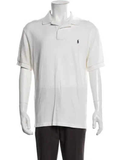 Pre-owned Polo Ralph Lauren Collar Short Sleeve Polo Shirt In White