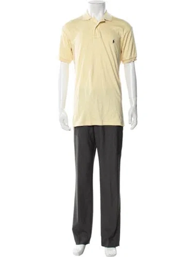 Pre-owned Polo Ralph Lauren Collar Short Sleeve Polo Shirt In Yellow