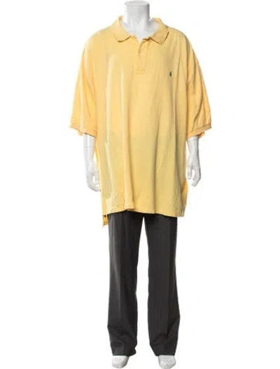 Pre-owned Polo Ralph Lauren Collar Short Sleeve Polo Shirt In Yellow