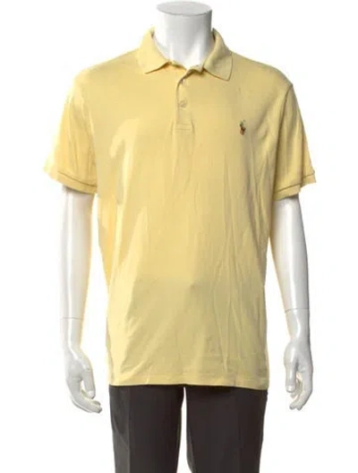 Pre-owned Polo Ralph Lauren Collar Short Sleeve Polo Shirt In Yellow