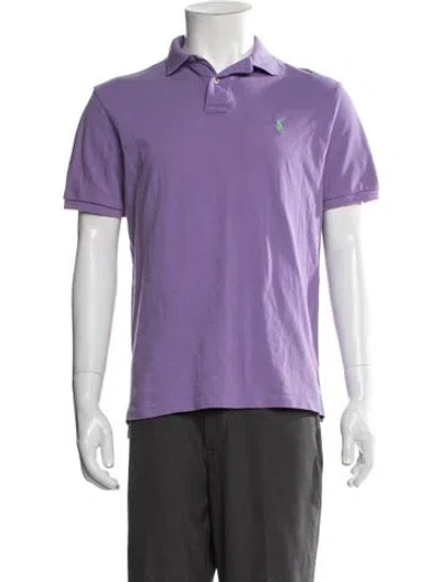 Pre-owned Polo Ralph Lauren Collar Short Sleeve T-shirt In Purple