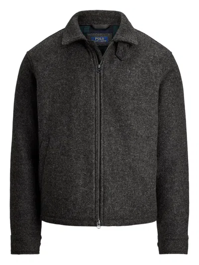 Polo Ralph Lauren Collar-zip Jacket In Black