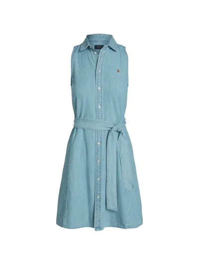 Polo Ralph Lauren Sleeveless Belted Mini Dress In Animal Print