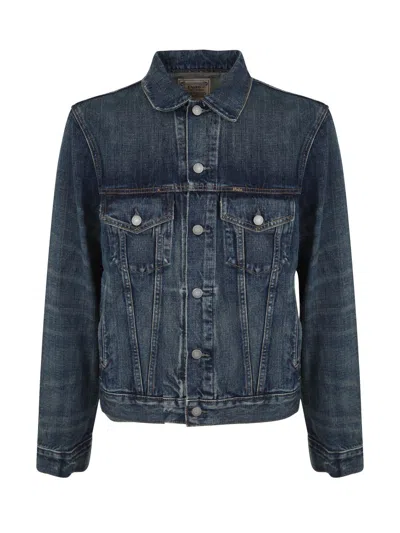 Polo Ralph Lauren Collared Button-up Denim Jacket In Blue