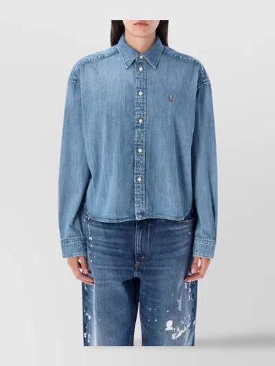 POLO RALPH LAUREN COLLARED DENIM SHIRT LONG SLEEVES