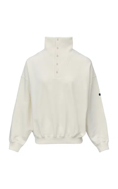 Polo Ralph Lauren Collared Fleeec Sweatshirt In Off-white