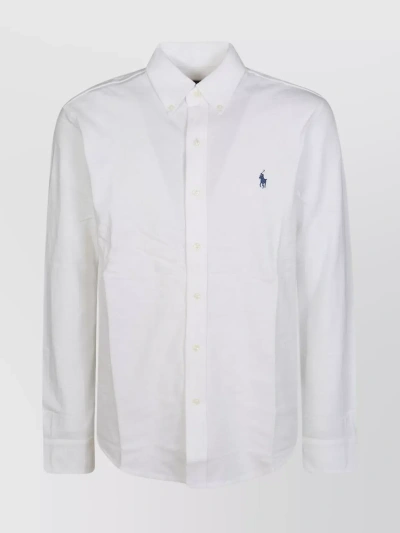 POLO RALPH LAUREN COLLARED MESH SHIRT WITH CURVED HEM