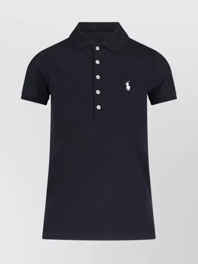 Polo Ralph Lauren Collared Polo Shirt Short Sleeves In Black