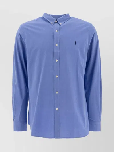 Polo Ralph Lauren Collared Shirt Button-down Long Sleeves In Blue