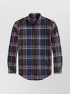 Polo Ralph Lauren Collared Shirt With Curved Hem And Plaid In Multi
