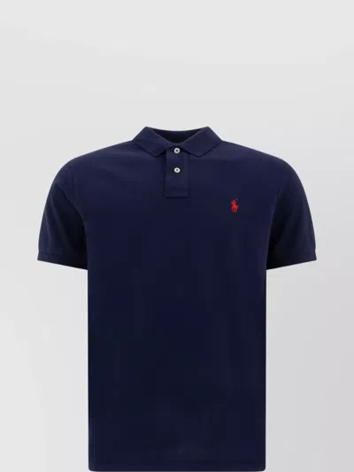 Polo Ralph Lauren Collared Shirts With Short Sleeves In Blue